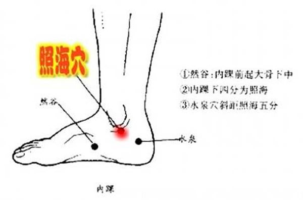 照海穴位的作用功效