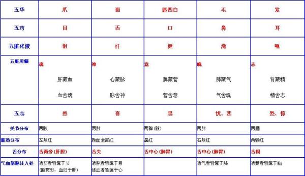 《黄帝内经》速查表  