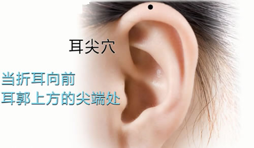 耳尖穴位准确位置图