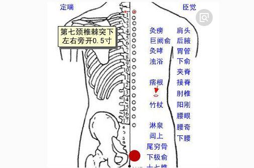 下极俞穴的准确位置