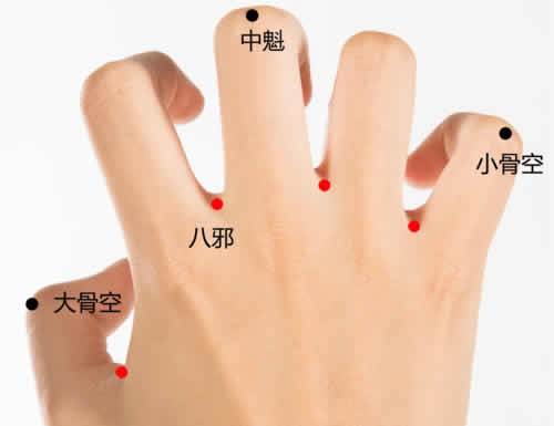 八邪穴的准确位置图
