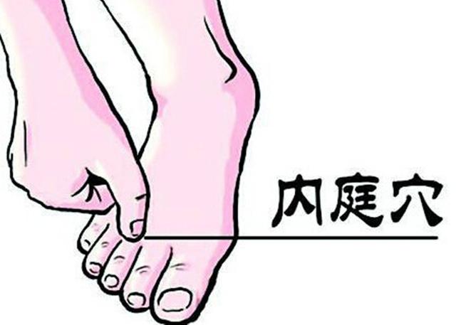 内庭穴的准确穴位图
