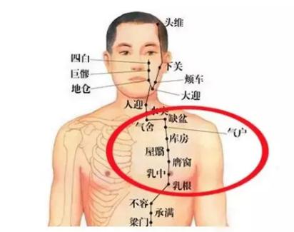 膺窗穴的准确穴位图